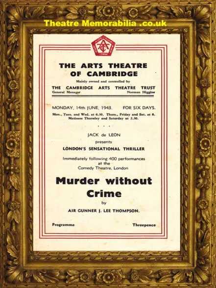 Cambridge Arts Theatre – Murder Without Crime – 1943