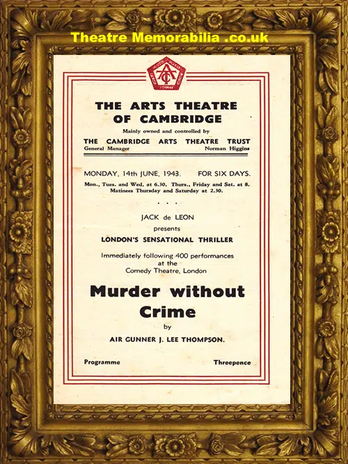 Cambridge Arts Theatre - Murder Without Crime - 1943