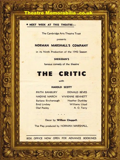Cambridge Arts Theatre - Murder Without Crime - 1943