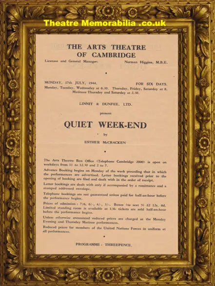 Cambridge Arts Theatre – Quiet Weekend – 1944
