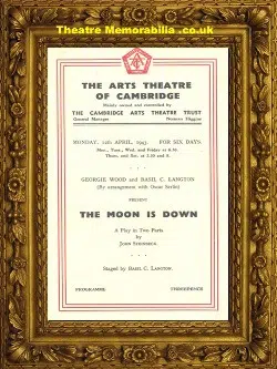 Cambridge Arts Theatre – The Moon Is Down – 1943