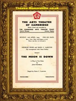 Cambridge Arts Theatre – The Moon Is Down – 1943