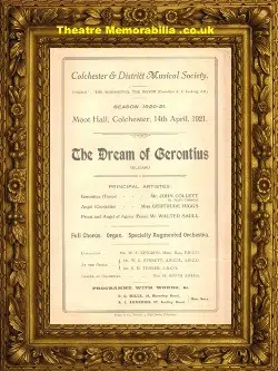 Colchester District Musical Society – Dreams Of Gerontius – 1921