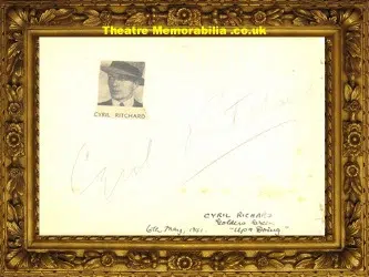 Cyril Richards Autograph 1941 Golders Green Theatre