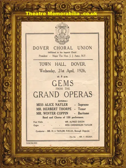 Dover Town Hall – Dover Choral Union – 1926