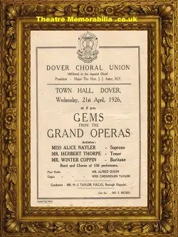 Dover Town Hall – Dover Choral Union – 1926