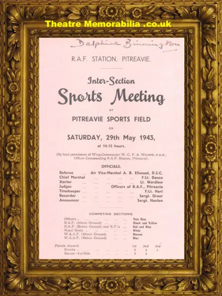 Dunfermline Pitreavie Sports Field RAF Signed Delphine 1943