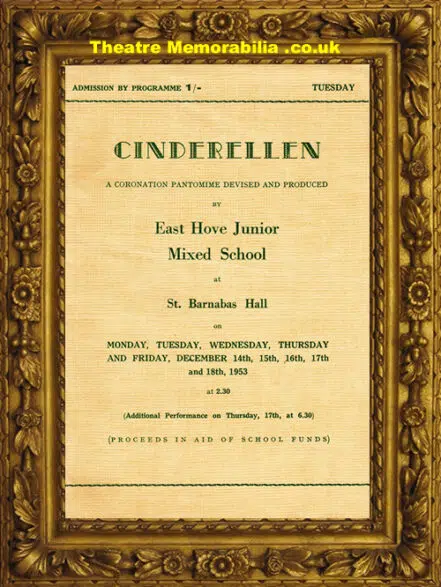 East Hove Junior School – Cinderellen – 1953