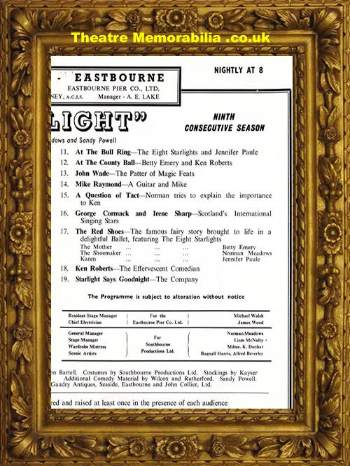 Eastbourne Pier Theatre - Starlight - 1965 - Ken Roberts