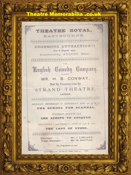 Eastbourne Theatre Royal – School For Scandal – 1887