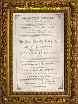 Eastbourne Theatre Royal – School For Scandal – 1887
