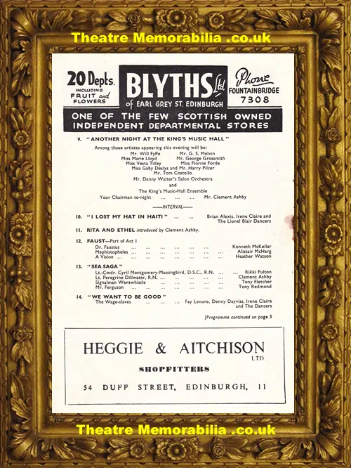 Edinburgh Kings Theatre - Five Past Eight - 1956 - Rikki Fulton