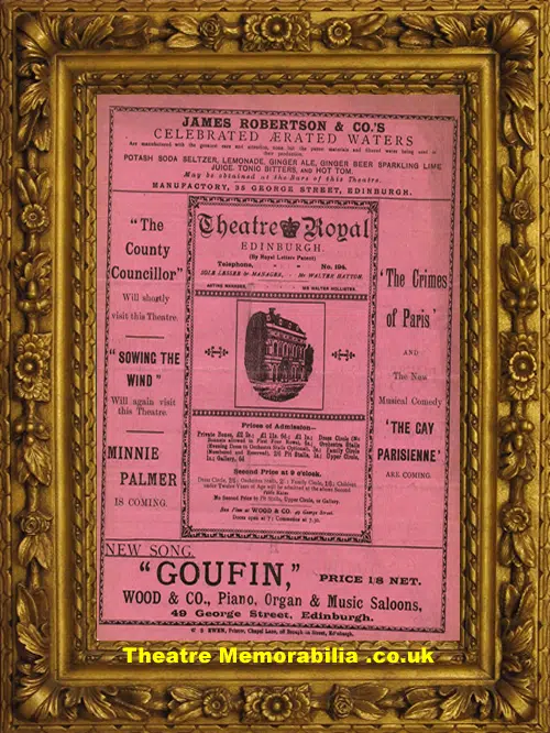Edinburgh Theatre Royal - Jaunty Jane Shore - Burlesque - 1894