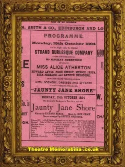 Edinburgh Theatre Royal – Jaunty Jane Shore – Burlesque – 1894