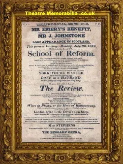 Edinburgh Theatre Royal – School Of Reform – 1819