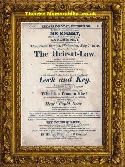 Edinburgh Theatre Royal – The Heir At Law – 1819