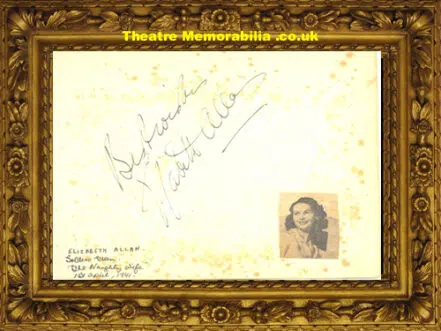 Elizabeth Allan + Kenneth Kent Signed Autograph 1942