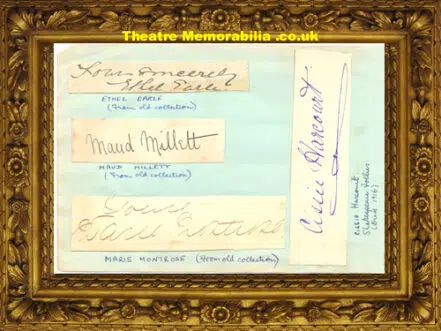 Ethel Earl – Maud Millett – Marie Montrose + Autographs 1900’s