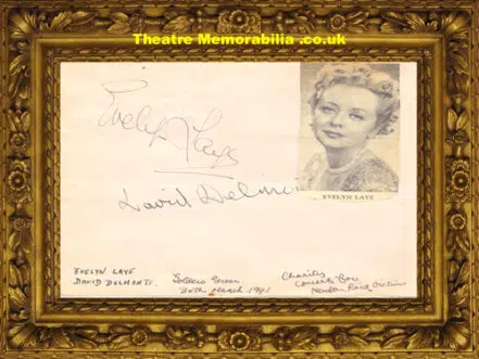 Evelyn Laye + Augustus Harris + Comyns Carr  + Autographs 1941