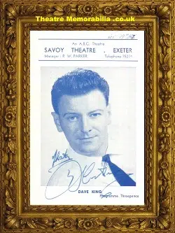 Exeter Savoy Theatre – Dave King 1957 Signed Programme