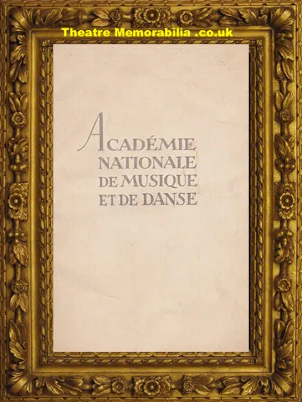 France Academie Nationale De Musique ET De Danse 1938