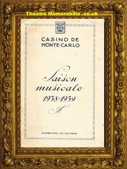 France Monte Carlo Casino – Jacques Thibaud Concert 1939