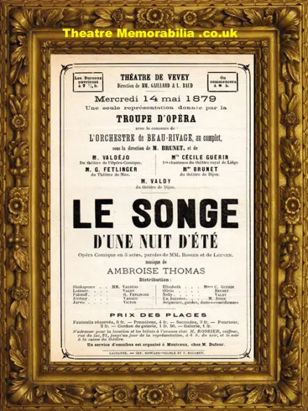 France Theatre De Vevey – Le Songe – 1879
