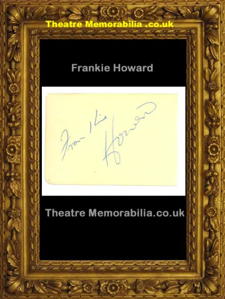 Frankie Howerd Autograph Singed Genuine Autographed 1950’s