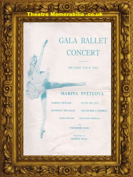 Gala Ballet Concert British Tour Programme 1959 Marina Svetlova