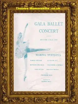 Gala Ballet Concert British Tour Programme 1959 Marina Svetlova