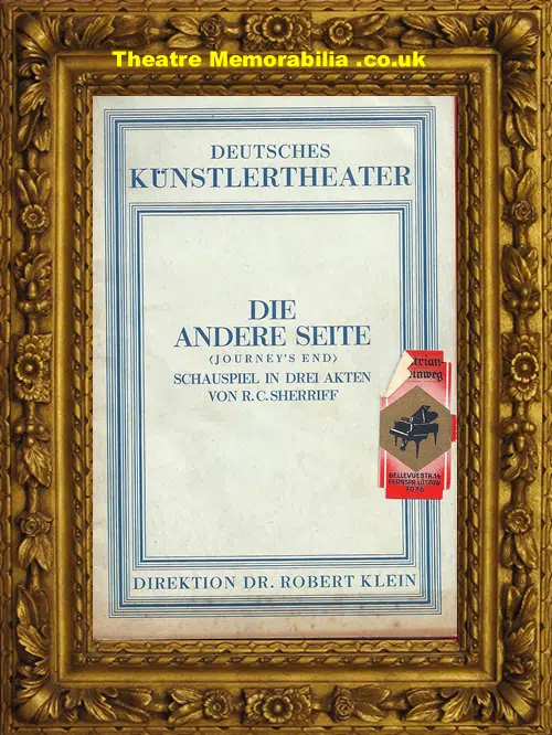 German Deutsches Theatre Programme - 1920's