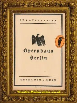 German Staats Theatre Programme 1924