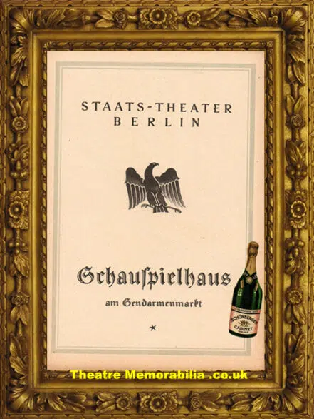 German Staats Theatre Programme 1927