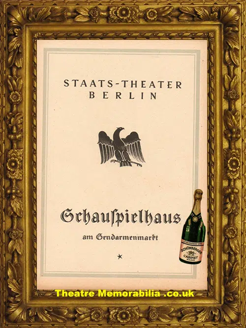 German Staats Theatre Programme 1927