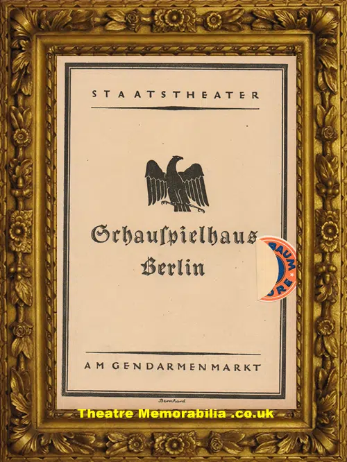 German Staats Theatre Programme 1927