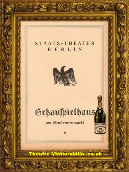 German Staats Theatre Programme 1927