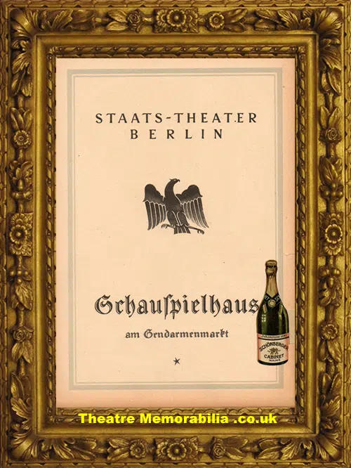 German Staats Theatre Programme 1927