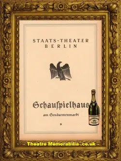 German Staats Theatre Programme 1927