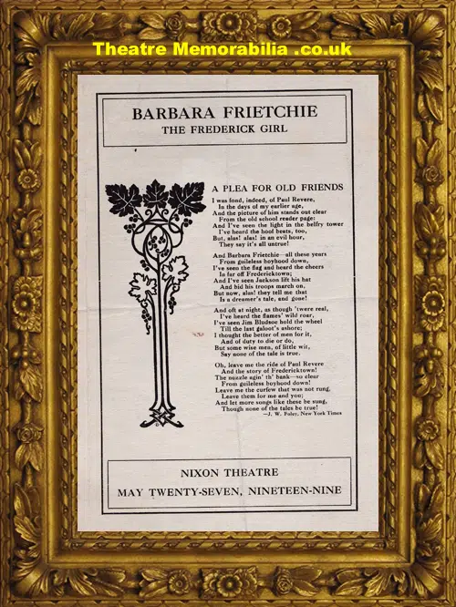 Glasgow Empire Theatre - Sacred Concert - 1908 Lord Provost