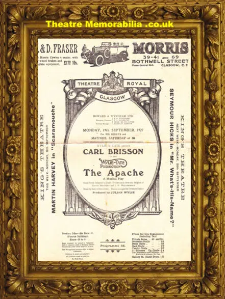 Glasgow Kings Theatre – The Apache – 1927