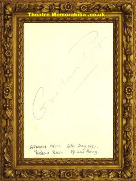 Graham Payn Autograph Golders Green 1941