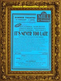 Helen Cotterill Autograph Never Too Late Signed Theatre Flyer