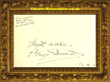 Henry Edwards Autograph Actor – Naughty Wife 1941 Golders Green