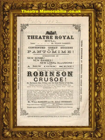 Hull Theatre Royal – Robinson Crusoe – 1882