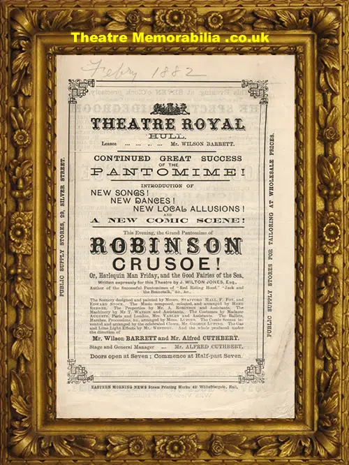 Hull Theatre Royal - Robinson Crusoe - 1882