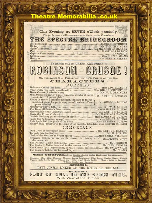 Hull Theatre Royal - Robinson Crusoe - 1882