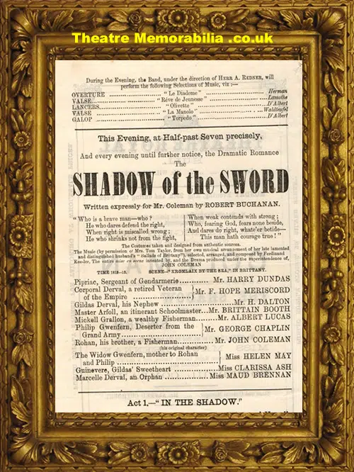 Hull Theatre Royal - Shadow Of The Sword - Coleman - late 1800's