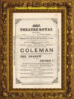 Hull Theatre Royal – Shadow Of The Sword – Coleman – late 1800’s