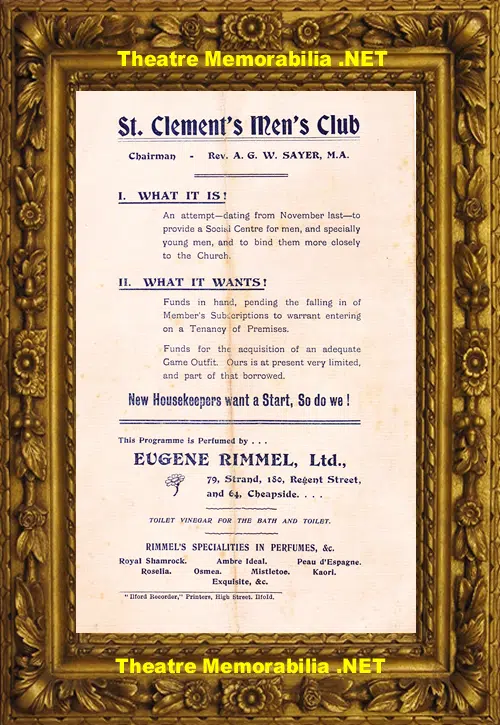 Ilford Town Hall - Social Club - Sweet Lavender - 1903 - PLUS