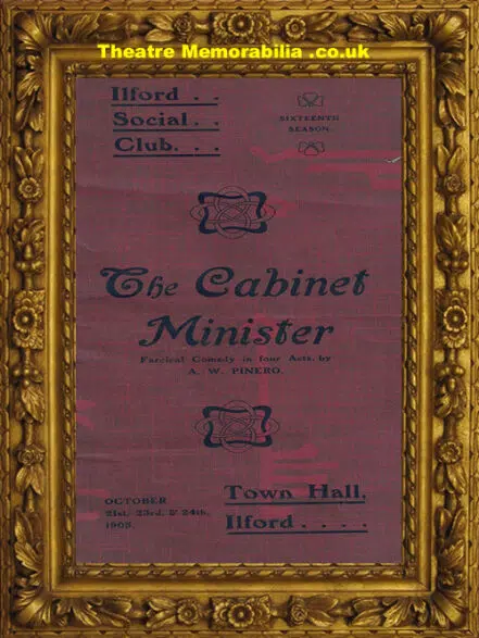 Ilford Town Hall – Social Club – The Cabinet Minister – 1905
